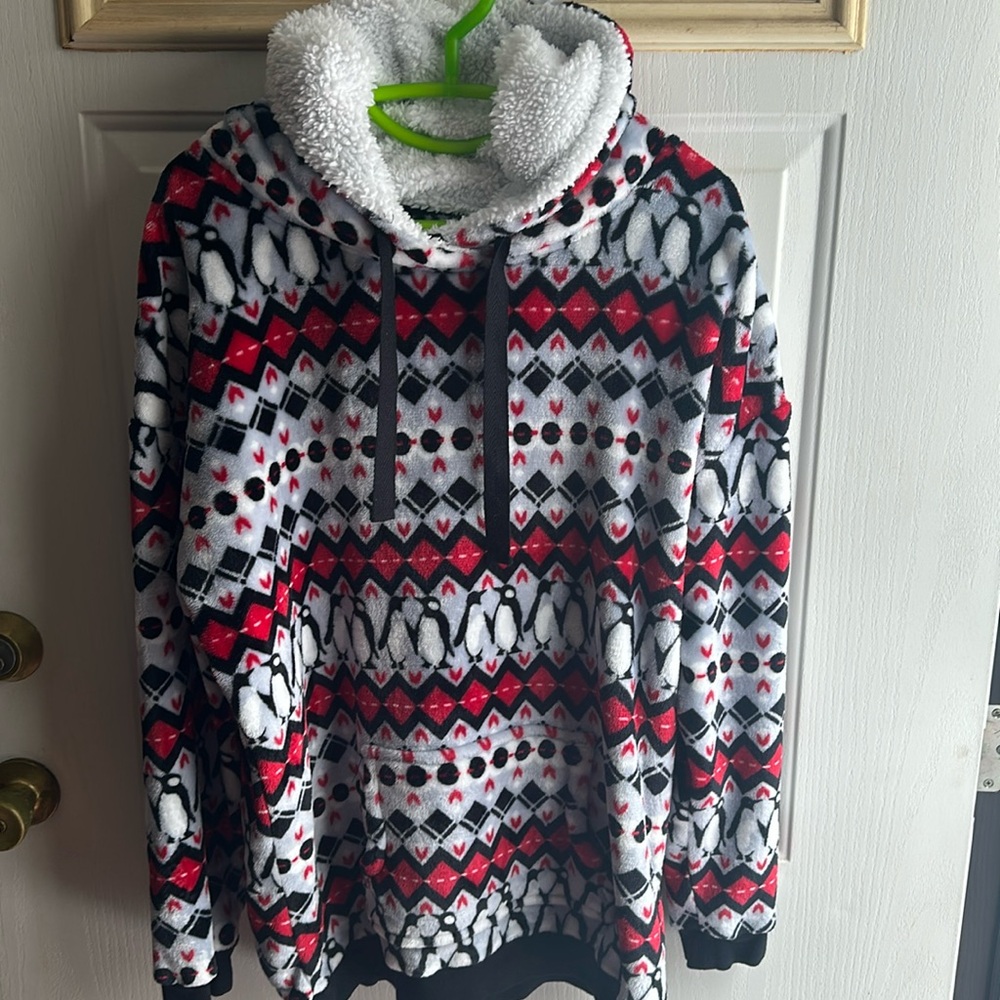 Vera Bradley Penguin Fleece Hoodie Sweatshirt Pajama